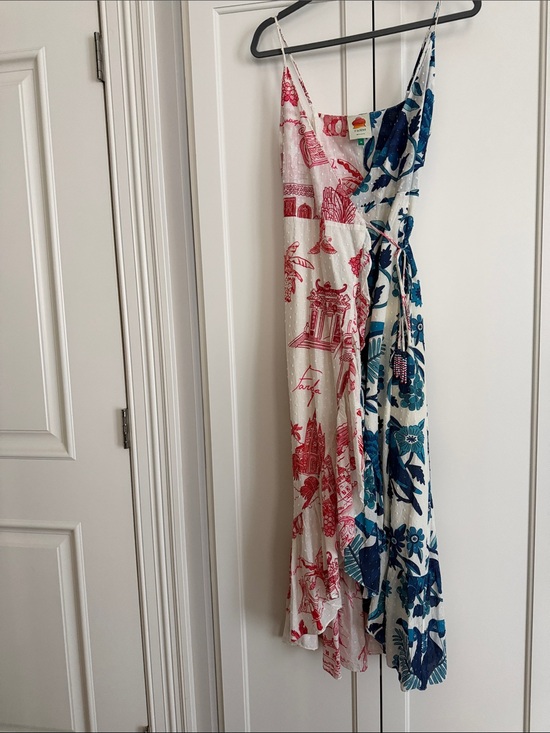 FARM Rio Dresses & Skirts - FARM Rio White Maxi Dress with Red and Blue Floral Prints